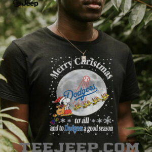Snoopy Los Angeles Dodgers Merry Christmas to all and to Dodgers a good Season MLB Baseball shirt
