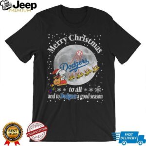 Snoopy Los Angeles Dodgers Merry Christmas to all and to Dodgers a good Season MLB Baseball shirt