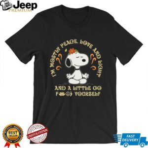 Snoopy Meditating Peace, Love & Light Funny Graphic T Shirt