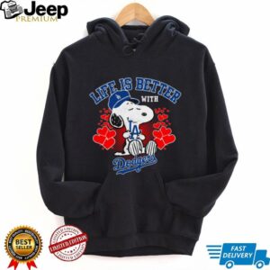 Snoopy Peanuts Los Angeles Dodgers Shirt Life Is Better With Baseball Tee