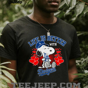Snoopy Peanuts Los Angeles Dodgers Shirt Life Is Better With Baseball Tee