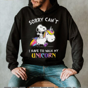 Snoopy Riding Unicorn Sorry Can't Funny T Shirt