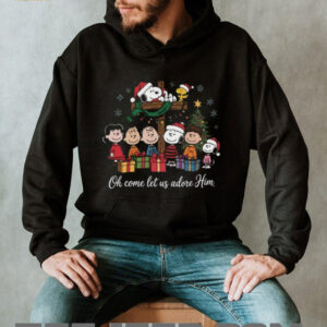Snoopy and Friends Oh Come Let Us Adore Him Christmas Shirt