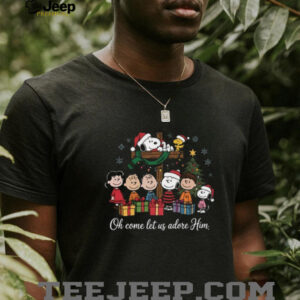 Snoopy and Friends Oh Come Let Us Adore Him Christmas Shirt