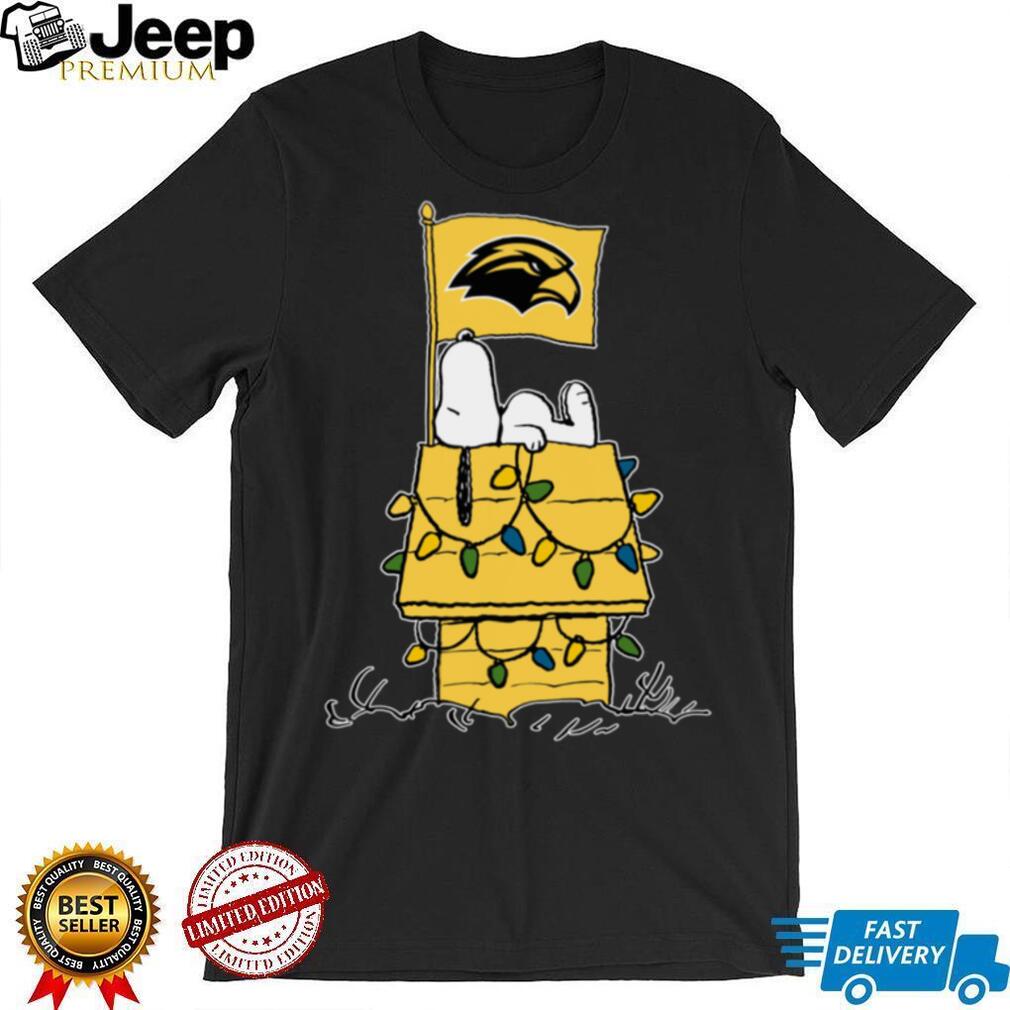 Southern Miss Golden Eagles Snoopy House Christmas Lights Shirt Southern Miss Golden Eagles Snoopy House Christmas Lights Shirt
