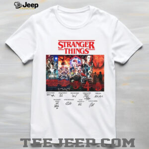 Stranger Things S1 S5 Vintage Graphic Movie signature shirt