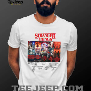 Stranger Things S1 S5 Vintage Graphic Movie signature shirt
