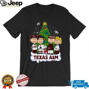 Texas A&M Peanuts Snoopy and Friends Christmas T Shirt Texas A&M Peanuts Snoopy and Friends Christmas T Shirt