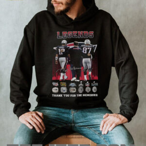 Tom Brady Rob Gronkowski Bill Belichick New England Patriots NFL Football Legends signatures shirt