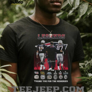 Tom Brady Rob Gronkowski Bill Belichick New England Patriots NFL Football Legends signatures shirt