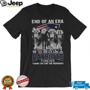 Tom Brady Rob Gronkowski Julian Edelman Bill Belichick New England Patriots End of an Era signature shirt