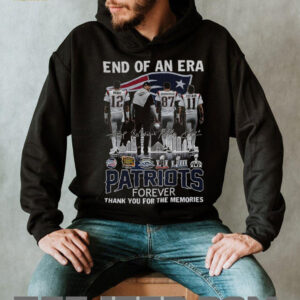 Tom Brady Rob Gronkowski Julian Edelman Bill Belichick New England Patriots End of an Era signature shirt