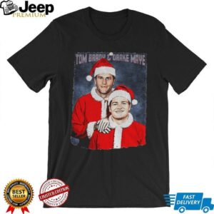 Tom Brady and Drake Maye Santa Claus New England Patriots Step Brothers Football Christmas shirt