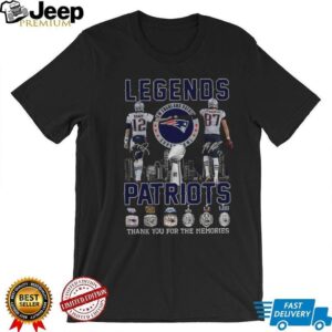 Tom Brady and Rob Gronkowski New England Patriots NFL Legends signature thank you for the memories shirt