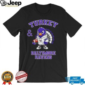 Turkey and Baltimore Ravens Football NFL Happy Thanksgiving shirt