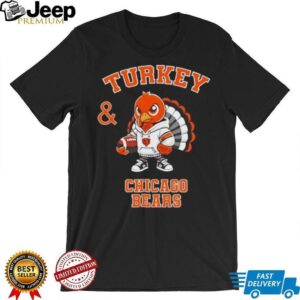 Turkey and Chicago Bears Football NFL Happy Thanksgiving shirt