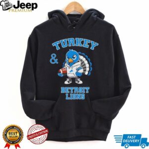 Turkey and Detroit Lions Football NFL Happy Thanksgiving shirt