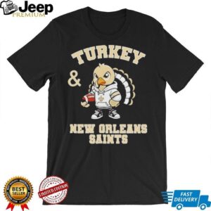 Turkey and New Orleans Saints Football NFL Happy Thanksgiving shirt