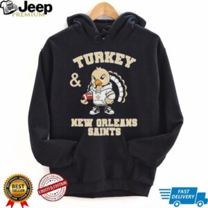Turkey and New Orleans Saints Football NFL Happy Thanksgiving shirt