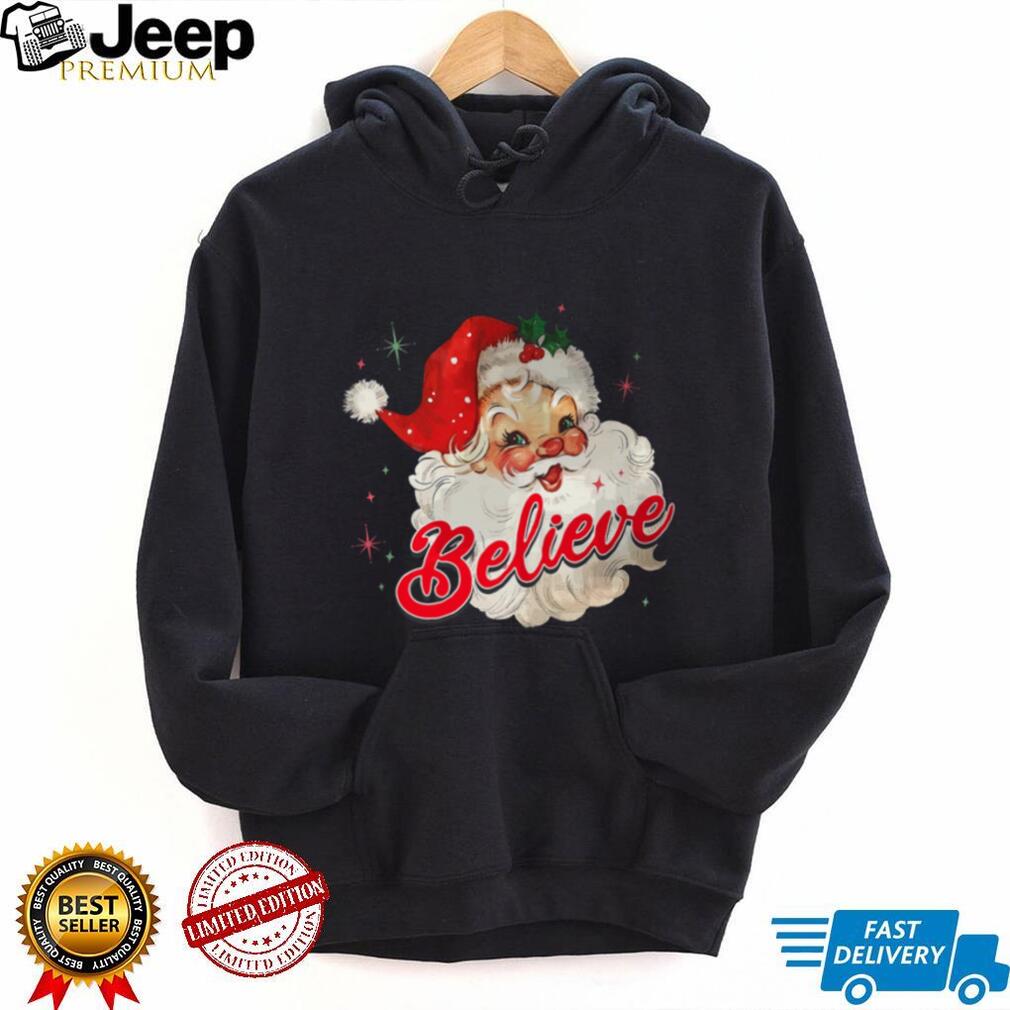 Vintage Santa Claus Believe Christmas Women Boys Girls T Shirt Vintage Santa Claus Believe Christmas Women Boys Girls T Shirt