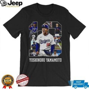 Vintage Yoshinobu Yamamoto #18 Dodgers MVP 2025 World series shirt