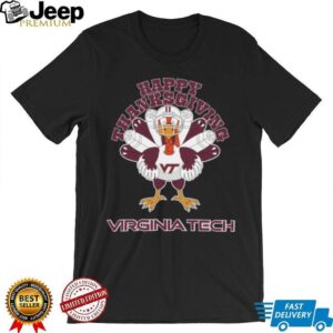 Virginia Tech Hokies Turkey Helmet Happy Thanksgiving Shirt
