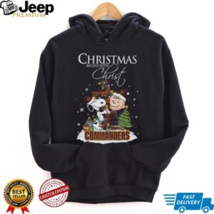 Washington Commanders Snoopy Begins With Christ And Friends Peanuts Christmas Shirt