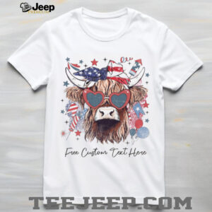 Western America Highland Cow Shirt 4th Of July Shirt American Flag Shir Western America Highland Cow Shirt 4th Of July Shirt American Flag Shir