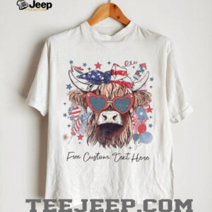 Western America Highland Cow Shirt 4th Of July Shirt American Flag Shir