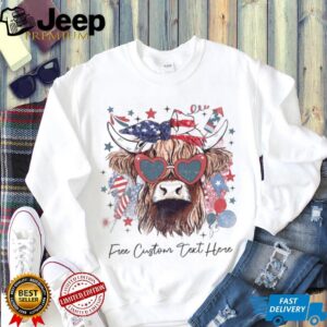 Western America Highland Cow Shirt 4th Of July Shirt American Flag Shir