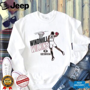 Windmill Jake Wilkins Georgia Bulldogs Basketball cartoon shirt