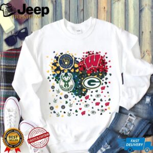 Wisconsin Sports Fan Heart T Shirt