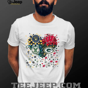 Wisconsin Sports Fan Heart T Shirt