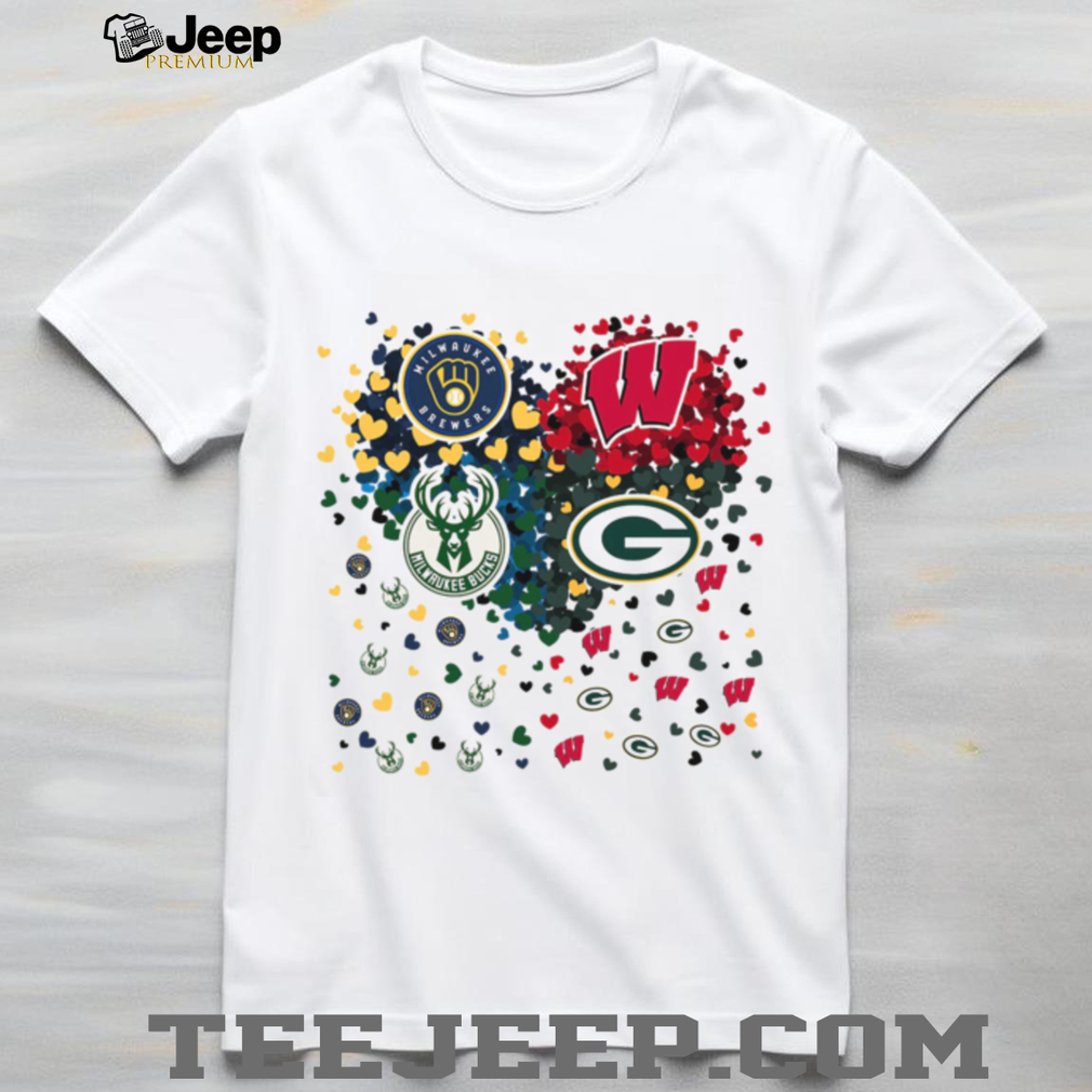 Wisconsin Sports Fan Heart T Shirt Wisconsin Sports Fan Heart T Shirt