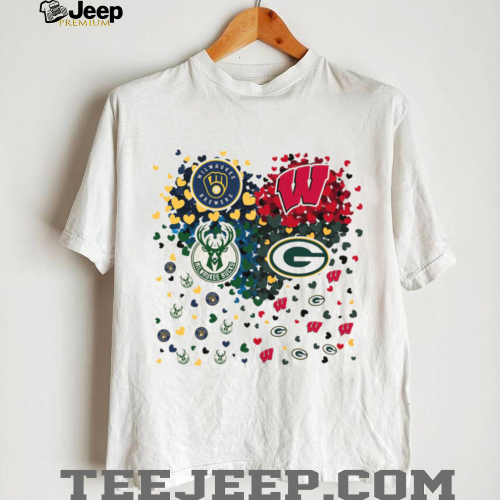 Wisconsin Sports Fan Heart T Shirt Wisconsin Sports Fan Heart T Shirt