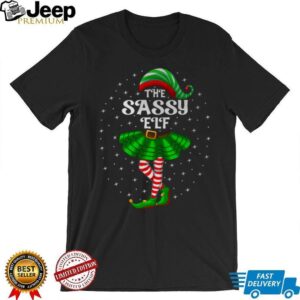 Xmas Family Matching Women Girls Mom The Sassy Elf Christmas T Shirt