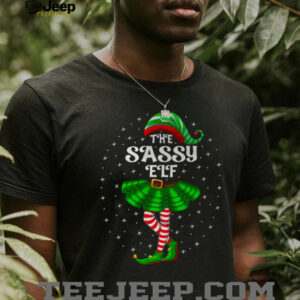 Xmas Family Matching Women Girls Mom The Sassy Elf Christmas T Shirt