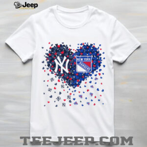 Yankees & Rangers Heartbeat Tee