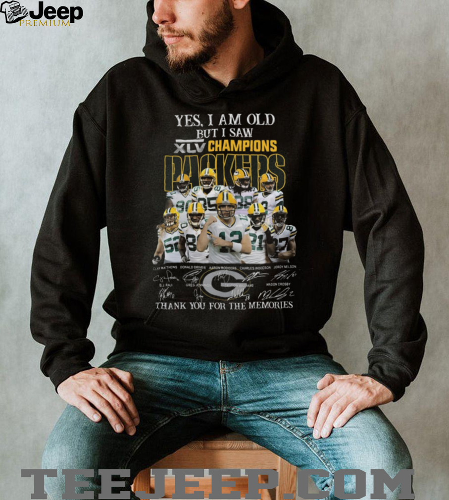Yes I Am Old but I Saw 2010 Green Bay Packers Champions Thank You Signatures T Shirt Yes I Am Old but I Saw 2010 Green Bay Packers Champions Thank You Signatures T Shirt