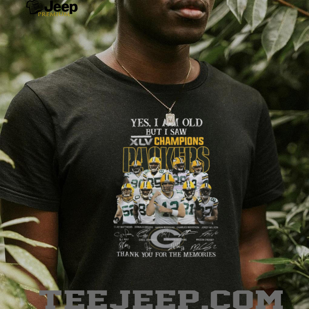 Yes I Am Old but I Saw 2010 Green Bay Packers Champions Thank You Signatures T Shirt Yes I Am Old but I Saw 2010 Green Bay Packers Champions Thank You Signatures T Shirt