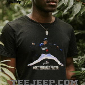Yoshinobu Yamamoto baseball throw Los Angeles Dodgers World Series Most Valuable Player shirt