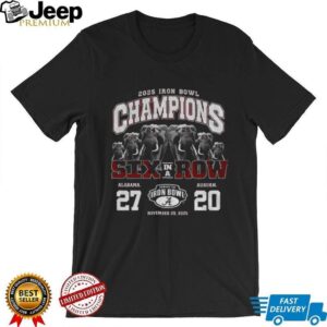 Alabama Crimson Tide Beat Auburn Tigers 2025 Iron Bowl Champions six in a row shirt
