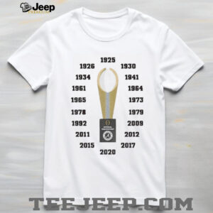 Alabama Crimson Tide Football National Championships 1925 2020 shirt