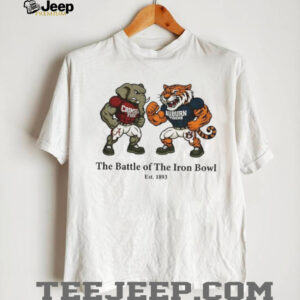 Alabama Crimson Tide vs Auburn Tigers mascot Game Day the battle of the Iron Bowl est 1893 shirt Alabama Crimson Tide vs Auburn Tigers mascot Game Day the battle of the Iron Bowl est 1893 shirt