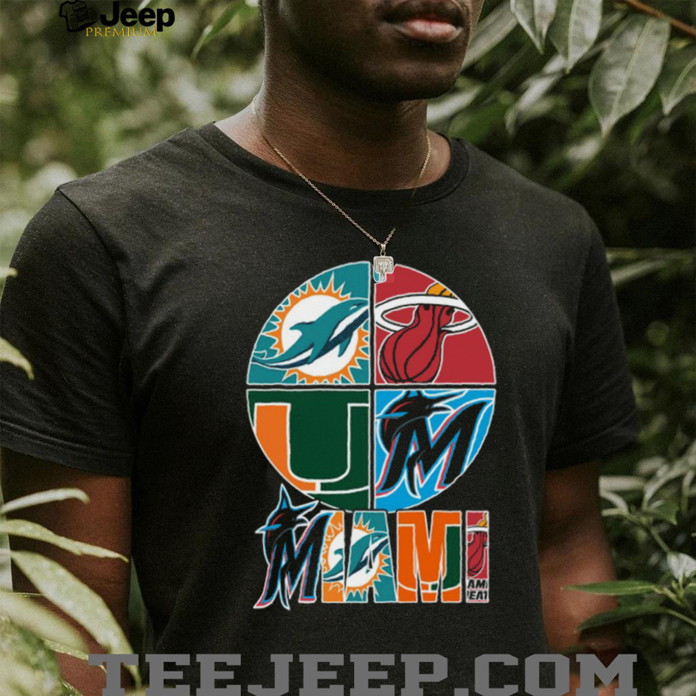 All Miami Teams Dolphins, Heat, Hurricanes, Marlins Pride Tee Shirt All Miami Teams Dolphins, Heat, Hurricanes, Marlins Pride Tee Shirt