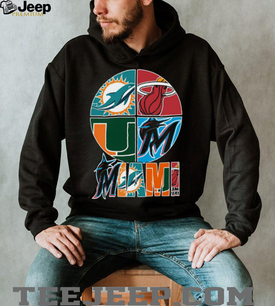 All Miami Teams Dolphins, Heat, Hurricanes, Marlins Pride Tee Shirt All Miami Teams Dolphins, Heat, Hurricanes, Marlins Pride Tee Shirt