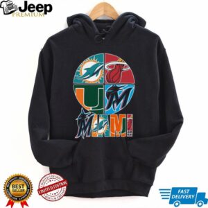 All Miami Teams Dolphins, Heat, Hurricanes, Marlins Pride Tee Shirt