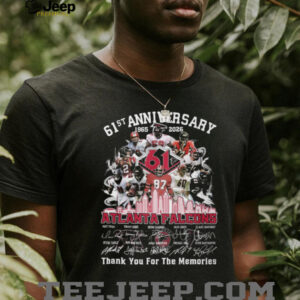 Atlanta Falcons 61st Anniversary 1965 2026 Players Signatures T Shirt