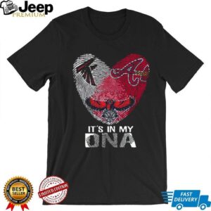Atlanta Falcons, Braves, and Hawks DNA Heart T Shirt