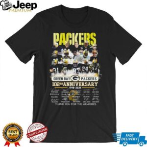 Awesome The Green Bay Packers 102 Years 1919 2021 Signatures Shirt